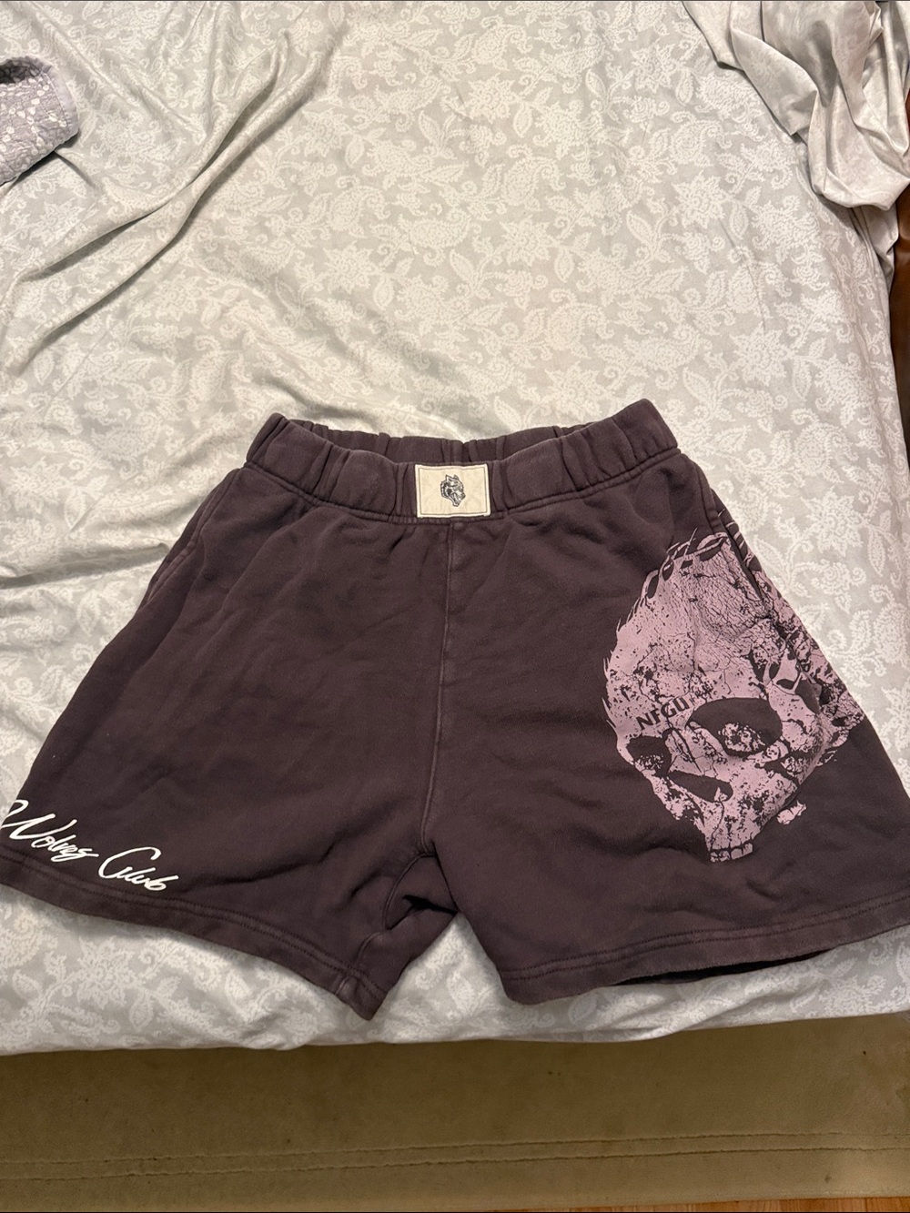 Darc Sport Men's Black Shorts with Pink Skull Graphic